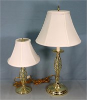 Pr. Brass Table Lamps