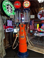 10ft Monarch Double Visible Gulf Gas Pump
