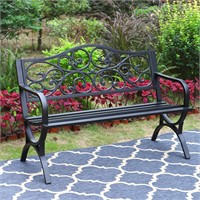 MFSTUDIO 50in Outdoor Garden Bench Black