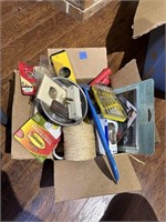 Box Of  Assorted Household Items, Tools, Etc