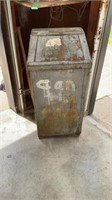 Heavy old metal trash can