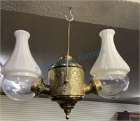 Antique kerosene angle lame brass with milk g