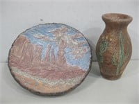 Two Southwestern Pottery Decor Items See Info