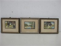 Three Signed Framed Water Colors See Info