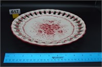10" floral charger with cut edging Portugal