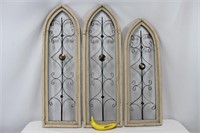 Trio of Gothic Window Décor