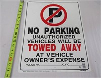 Plastic No Parking Sign