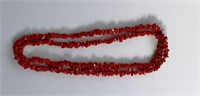 Coral Chip Necklace 17" Long