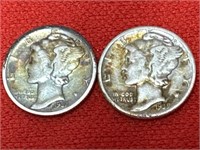 1937-S & 1939 Mercury Silver Dimes
