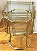 Two Metal Frame with Glass Top Occasional