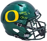 Bo Nix Autographed Oregon Green Helmet Beckett BAS