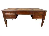 ETHAN ALLEN CHERRY LEATHER TOP DESK