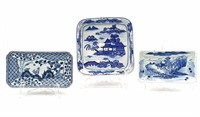 Collection of Blue & White Chinese Porcelain Trays