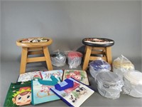 Christmas Stools & L&L Set With Christmas Bags