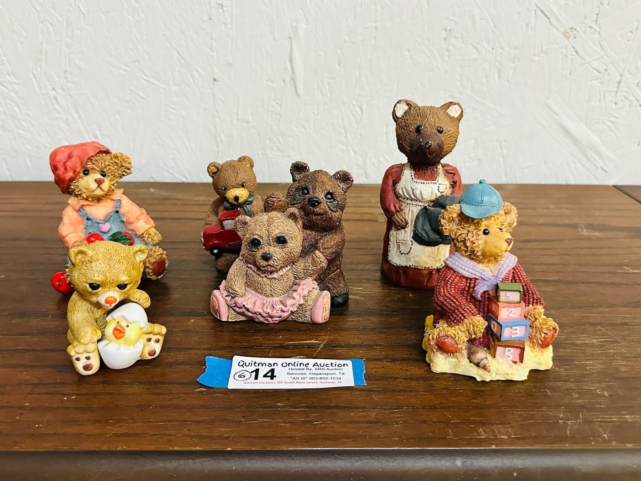 (6) Collectable Bear Figurines