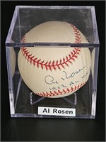 Certified Autographed Al Rosen Baseball w/ COA