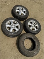 (3) 215/60R16 Tires, ST225/75R15 Trailer Tire