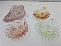 Fenton Glass Shoe & Shell Dishes