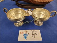 PAIR OF WEIGHTED SILVER SERVINGWARE