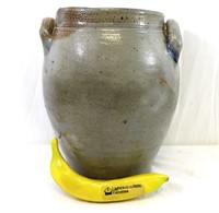 Large Primitive Two-Handled Stoneware Jar