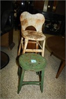 Metal Step Stool and Barstool type chair