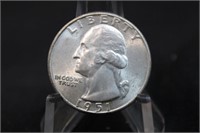 1951-D Uncirculated Washington Silver Quarter