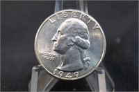1949 Uncirculated Washington Silver Quarter