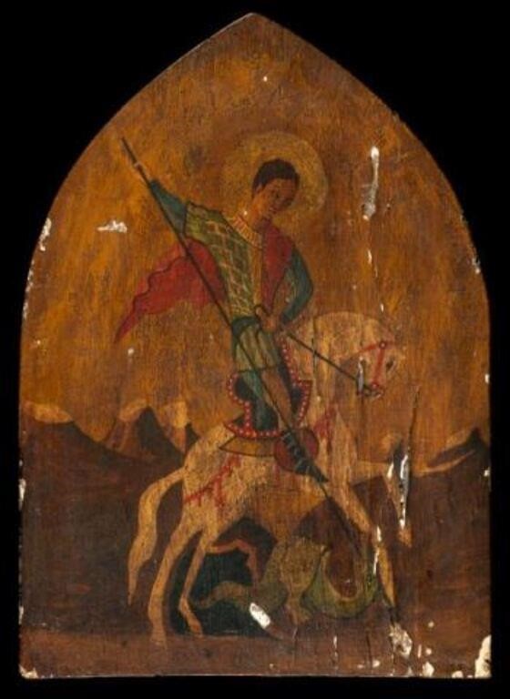 Antique Icon of St. George and the Dragon.