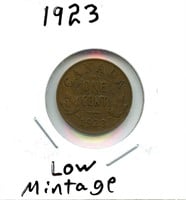 1923 Low Mintage Canadian Penny