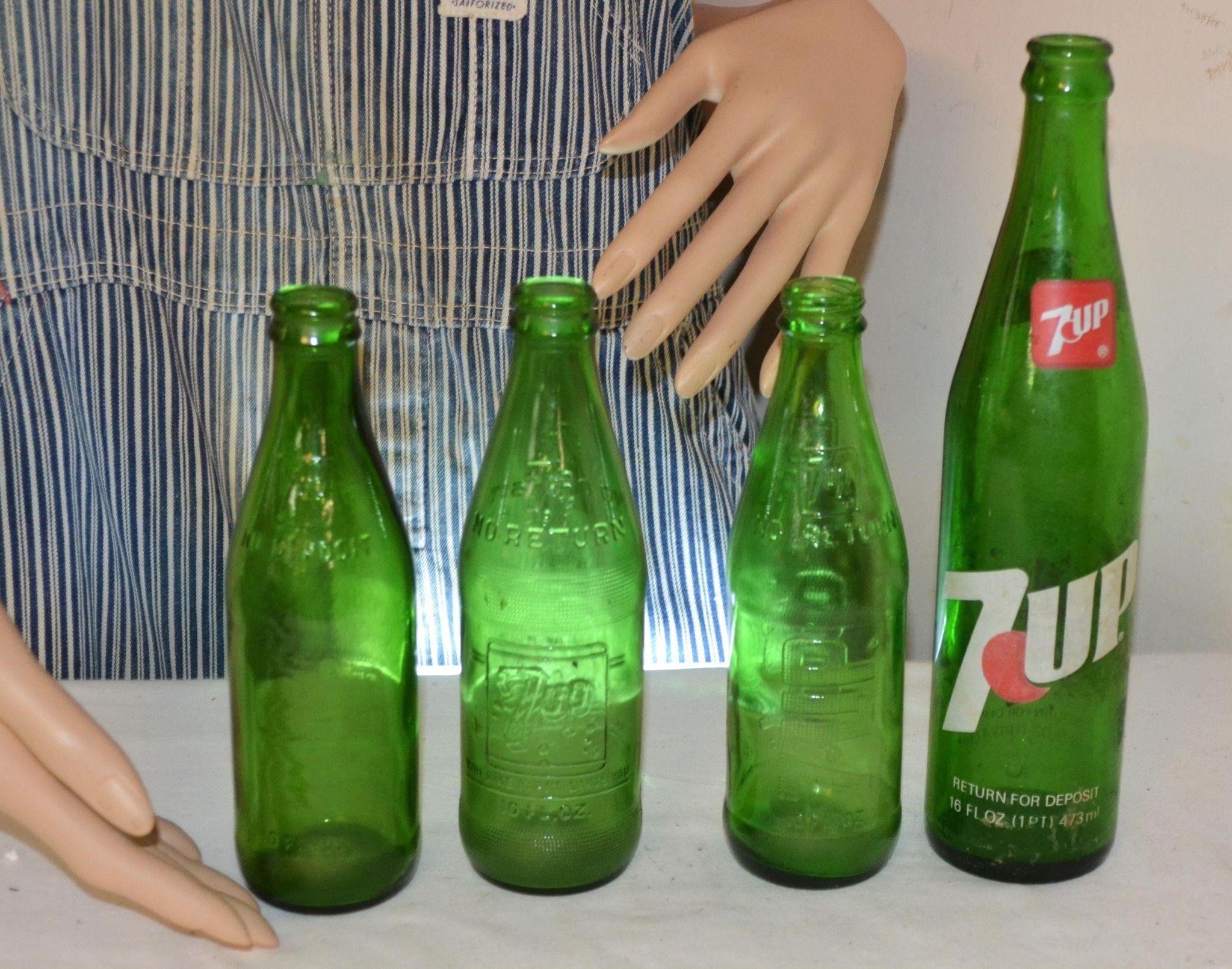 vintage 7UP bottles