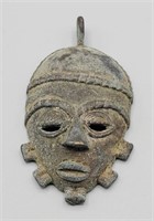 Vintage African Bronze Mask Pendant