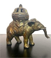 Brass Asian Elephant Incense Burner