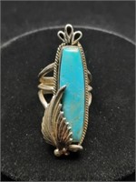 Native American .925 Silver & Turquoise Ring Sz 6