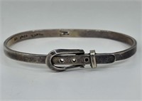 Sterling Silver Buckle Belt Bracelet