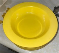(8) MCM Prolon Melmac Yellow Soup Bowls