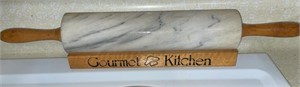 Gourmet Kitchen Marble Rolling Pin & Holder