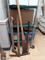 >Various axes & pickaxe