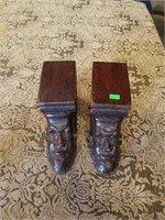 Pair of solid wood book ends