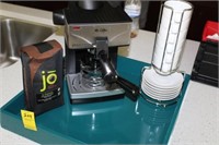 Mr. Coffee Espresso Machine w/ cups, tray
