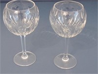 2PC LARGE WATERFORD GOBLETS HEART PATTERN