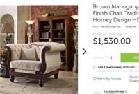 Brown Mahogany & Beige Finish Chair Traditional