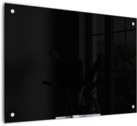 Glass Dry Erase Board  35x23  Black Surface