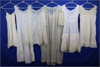 (6) Vintage Sheer & Lace Nightgowns