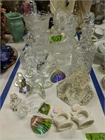 Glass And Crystal Decanter, Bowls,  Etc. Angel