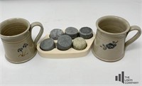 "Sea Stones" Whiskey Rocks with Stoneware Mugs