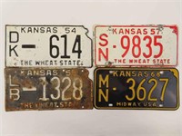 1954, 1955, 1957, 1968 License Plates