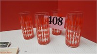 SET OF 4 MID CENTURY DRINKING GLASSES