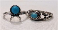 Turquoise & Silver Rings * Sz. 5.5