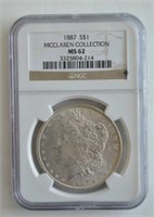 1887 NGC MS 62 Morgan Dollar