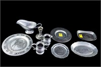 Assortment of Pewter and Metal Craft Plates,